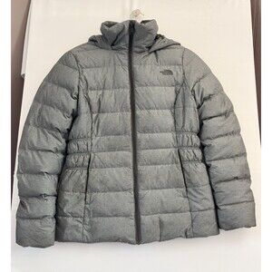 The North Face Gotham Womens Goose Down Hooded Jacket Gray Medium